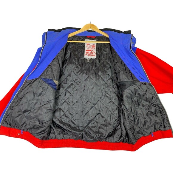 Vintage Schöffel Snow Powder Gore-Tex Hooded Ski Jacket Men's 40/L Red Blue READ - Picture 2 of 13